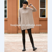 Camisola de tamanho grande de cashmere feminina